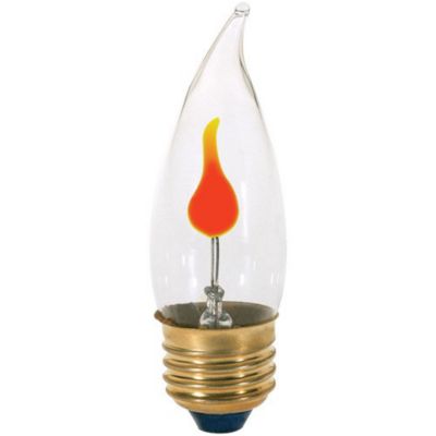 3W 120V CA10 E26 Flicker Clear Bulb by SATCO Lighting - Starlight Lighting USA and Canada